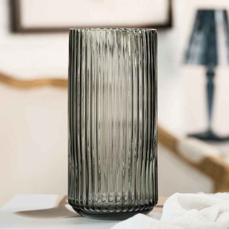 Waterfall Glass Vase Ash Medium