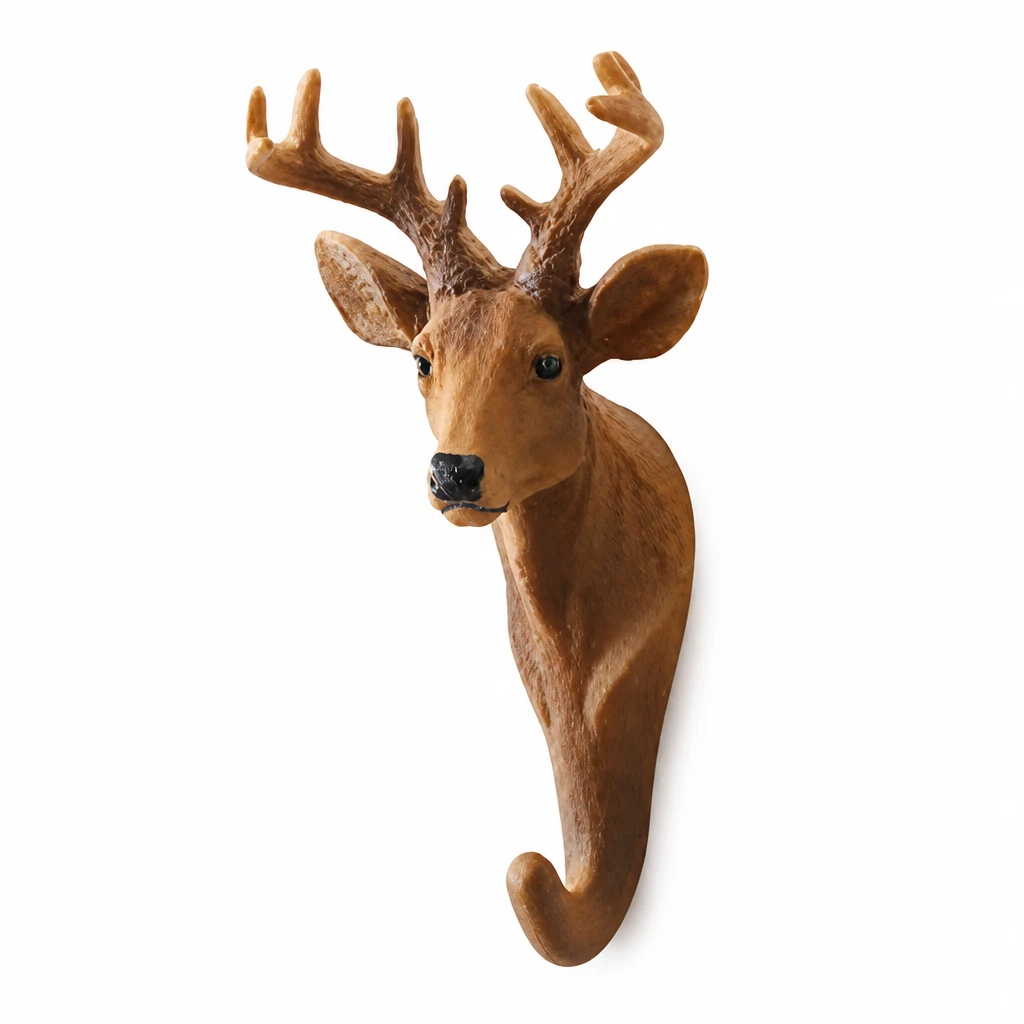 Deer animal wall hook white background